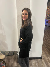 Load image into Gallery viewer, Black Long Sleeve Open Front with Pocket Sweater Cardigan - Athena's Fashion Boutique