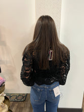 Load image into Gallery viewer, Lace Button Down Long Sleeve Crop Top