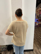 Load image into Gallery viewer, Brushed Waffle Exposed-Seam Short Sleeve Top