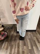 Load image into Gallery viewer, Vervet Super High Rise Distressed Crop Straight Jeans