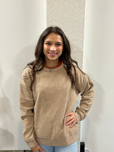 Load image into Gallery viewer, Brown Oversized Soft Textured Knit Sweater