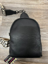 Load image into Gallery viewer, Ellen Black Sling Bag w/ Removable Guitar Strap