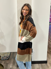 Load image into Gallery viewer, Women's Long Sleeve Open Front Color Block Cardigan