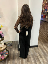 Load image into Gallery viewer, Black Soft Corduroy Straight Leg Overall Jumpsuit
