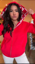 Load image into Gallery viewer, Lina Oversize Checker Heart Silk Rose Gold Full Zip Hoodie