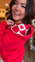 Load image into Gallery viewer, Lina Oversize Checker Heart Silk Rose Gold Full Zip Hoodie