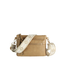 Load image into Gallery viewer, Mocha Multi Zip Pocket Crossbody with Guitar Strap