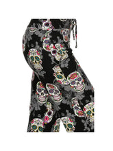Load image into Gallery viewer, Multicolor Sugar Skull Print Buttery Soft Lounge Pants - Athena's Fashion Boutique