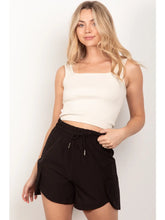 Load image into Gallery viewer, Black Elastic Waist Activewear Cargo Shorts