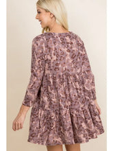 Load image into Gallery viewer, Animal Print Long Sleeve Babydoll Dress
