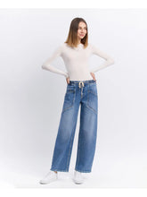Load image into Gallery viewer, Vervet High Rise Elastic Waistband Wide Barrel Jeans