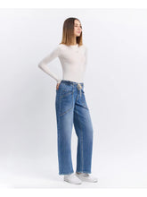 Load image into Gallery viewer, Vervet High Rise Elastic Waistband Wide Barrel Jeans