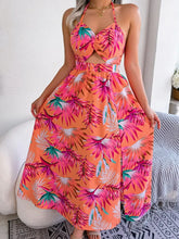 Load image into Gallery viewer, Orange Cut-Out Beach Halter Long Dress