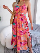 Load image into Gallery viewer, Orange Cut-Out Beach Halter Long Dress