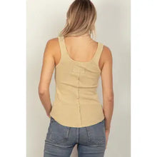 Load image into Gallery viewer, Beige Y2K Washed Casual Fitted Tank Top