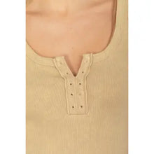 Load image into Gallery viewer, Beige Y2K Washed Casual Fitted Tank Top