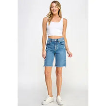 Load image into Gallery viewer, SneakPeek Bermuda Shorts with Slight Hip Distress
