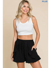 Load image into Gallery viewer, Black Ruffle Detail Shorts