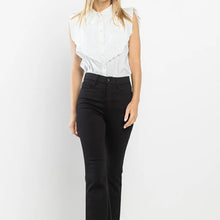 Load image into Gallery viewer, SneakPeek Denim High Rise Cropped Kick Flare in Black Jeans