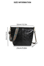 Load image into Gallery viewer, Black Retro Pattern Strap Vegan Leather Crossbody Shoulder Bag measurements