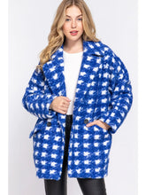 Load image into Gallery viewer, Blue and White Checkered Coat