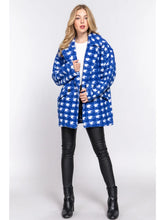 Load image into Gallery viewer, Blue and White Checkered Coat