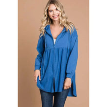 Load image into Gallery viewer, Sunset Oversized Ruching Hoodie Zip Up Top