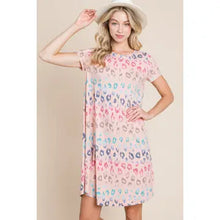 Load image into Gallery viewer, Blush Animal Print Tshirt Dress