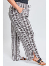 Load image into Gallery viewer, Missy Plus Linen Elastic Waist Pant with Slit Hem