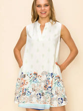 Load image into Gallery viewer, Women's Flower Border Print Sleeveless Dress with Pockets