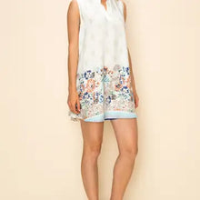 Load image into Gallery viewer, Women's Flower Border Print Sleeveless Dress with Pockets