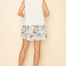 Load image into Gallery viewer, Women's Flower Border Print Sleeveless Dress with Pockets