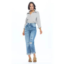 Load image into Gallery viewer, High Rise Ripped Boyfriend Jeans - Athena's Fashion Boutique