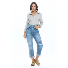 Load image into Gallery viewer, High Rise Ripped Boyfriend Jeans - Athena's Fashion Boutique