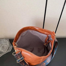 Load image into Gallery viewer, Camel Retro Pattern Strap Vegan Leather Crossbody Shoulder Bag