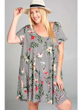 Load image into Gallery viewer, Plus Size Floral Checkered Babydoll Dress - Athena's Fashion Boutique