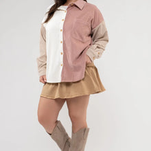 Load image into Gallery viewer, Plis Pink Colorblock Corduroy Jacket