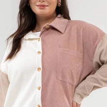 Load image into Gallery viewer, Plis Pink Colorblock Corduroy Jacket