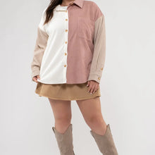 Load image into Gallery viewer, Plis Pink Colorblock Corduroy Jacket