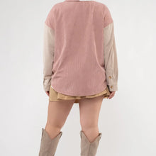 Load image into Gallery viewer, Plis Pink Colorblock Corduroy Jacket