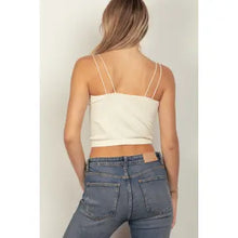 Load image into Gallery viewer, Cream Crop Stretchy Double Strap Slim Fit Tank Top