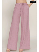 Load image into Gallery viewer, Women's Pink Drawstring Crinkle Long Pants