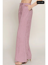Load image into Gallery viewer, Women's Pink Drawstring Crinkle Long Pants