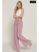 Load image into Gallery viewer, Women's Pink Drawstring Crinkle Long Pants