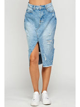 Load image into Gallery viewer, Distressed Long Denim Skirt - Athena's Fashion Boutique