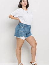 Load image into Gallery viewer, High Rise Plus Distress Denim Shorts