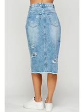 Load image into Gallery viewer, Distressed Long Denim Skirt - Athena's Fashion Boutique