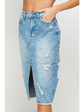 Load image into Gallery viewer, Distressed Long Denim Skirt - Athena's Fashion Boutique