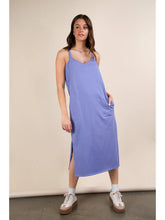 Load image into Gallery viewer, Indigo V-Neck Sleeveless Casual Comfy Midi Dress