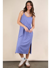 Load image into Gallery viewer, Indigo V-Neck Sleeveless Casual Comfy Midi Dress